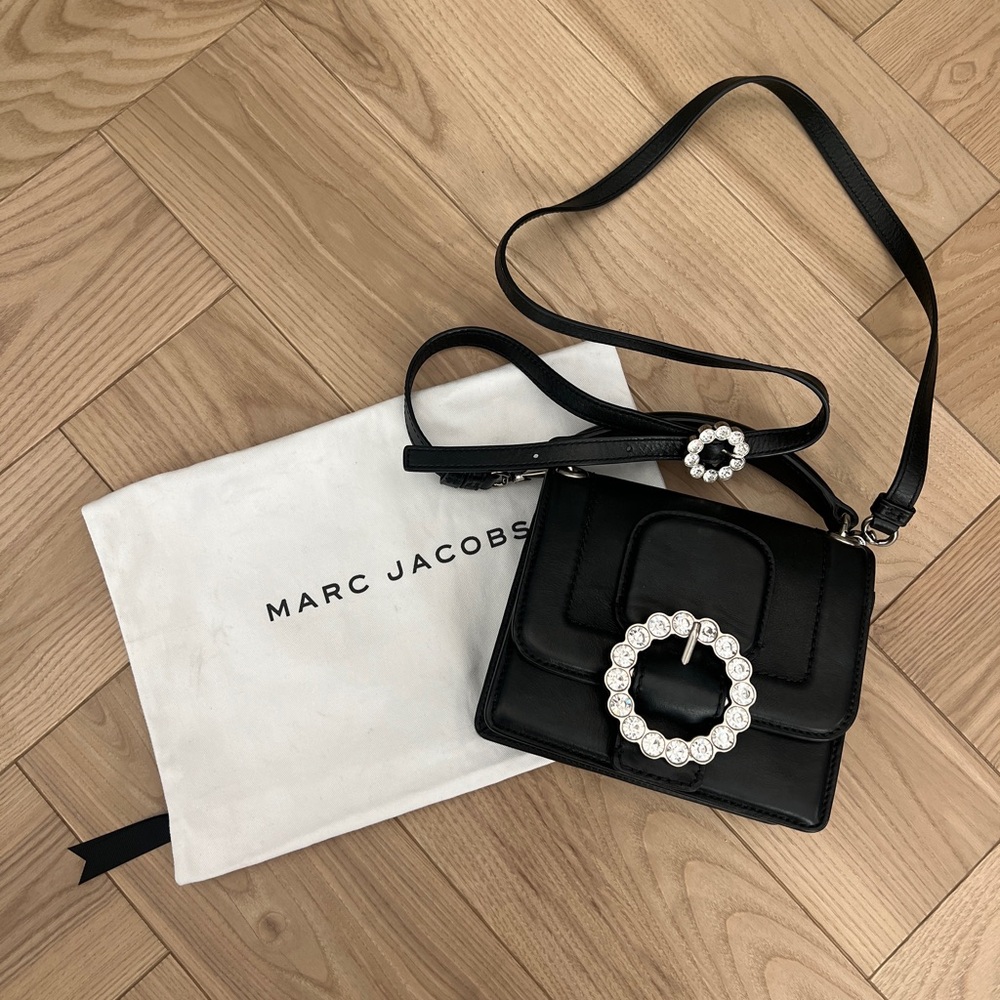 Marc Jacobs The Box Mini bag with a crystal-embellished buckle.